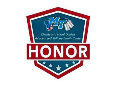 Charlie and Hazel Daniels Veterans and Military Family Center at MTSU Logo